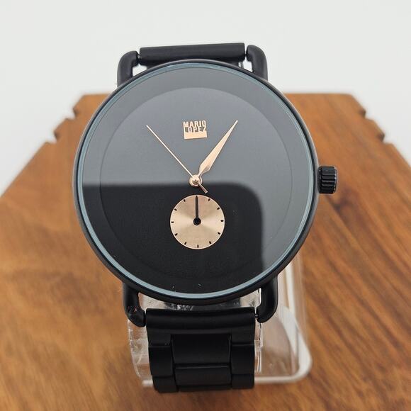 Mario Lopez Men's Minimalist Black Out Watch Sleek Professional Sophisticated - Picture 1 of 7